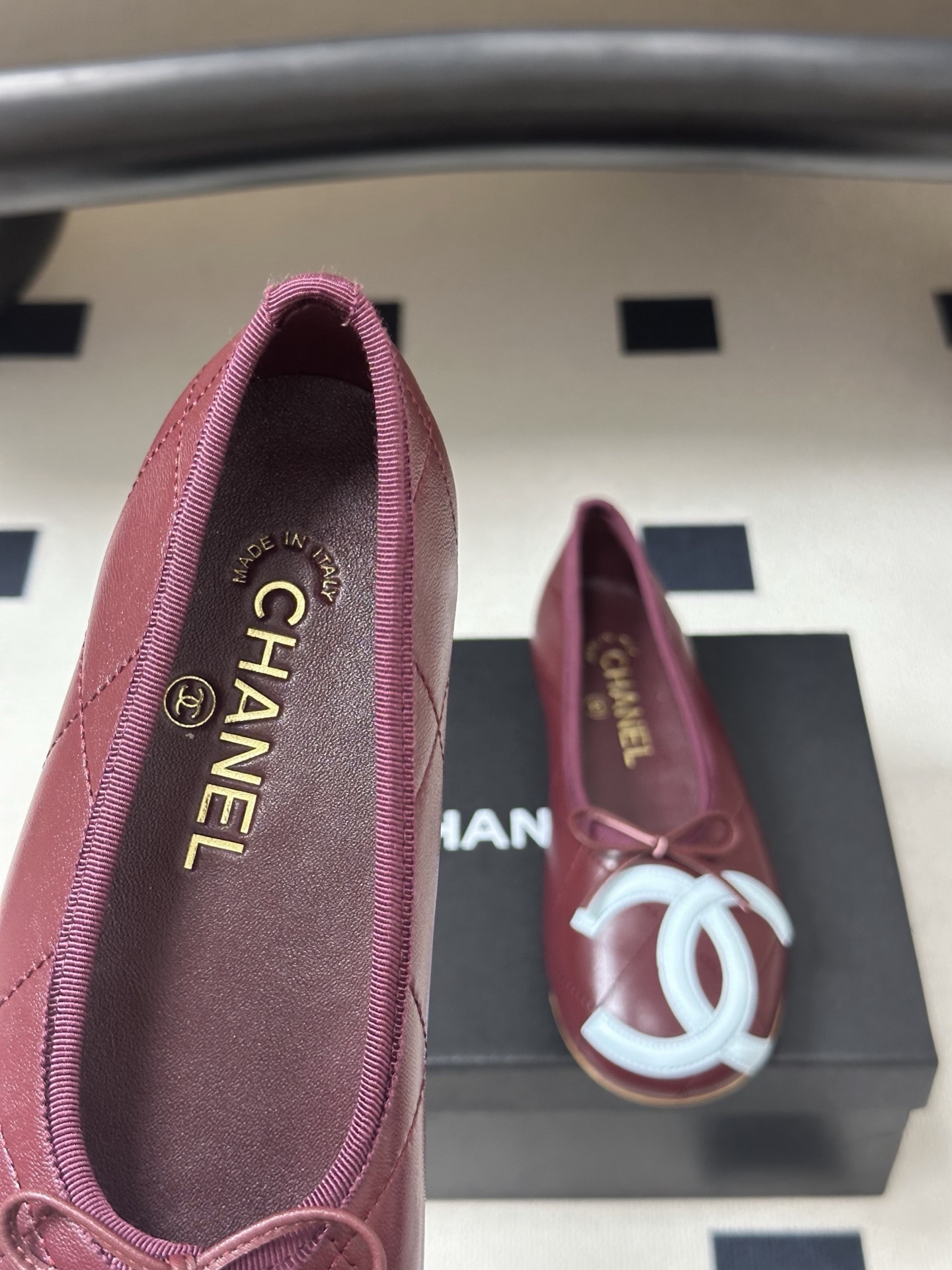 26P春夏新款Chanel 小香中古款康鹏2代真皮底系列芭蕾舞鞋大双C平底单鞋经典蝴蝶结浅口单鞋复古款来