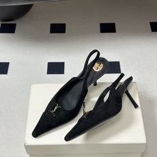 Saint Laurent 圣罗兰 26ss走秀款YSL小方头高跟后空凉鞋经典字母金属扣高跟鞋走秀款 把 Saint Laurent 圣罗兰 26ss走秀款YSL小方头高跟后空凉鞋经典字母金属扣高跟鞋走秀款 把