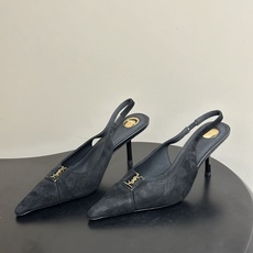 Saint Laurent 圣罗兰 26ss走秀款YSL小方头高跟后空凉鞋经典字母金属扣高跟鞋走秀款 把 Saint Laurent 圣罗兰 26ss走秀款YSL小方头高跟后空凉鞋经典字母金属扣高跟鞋走秀款 把