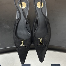 Saint Laurent 圣罗兰 26ss走秀款YSL小方头高跟后空凉鞋经典字母金属扣高跟鞋走秀款 把 Saint Laurent 圣罗兰 26ss走秀款YSL小方头高跟后空凉鞋经典字母金属扣高跟鞋走秀款 把