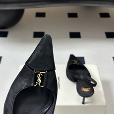 Saint Laurent 圣罗兰 26ss走秀款YSL小方头高跟后空凉鞋经典字母金属扣高跟鞋走秀款 把 Saint Laurent 圣罗兰 26ss走秀款YSL小方头高跟后空凉鞋经典字母金属扣高跟鞋走秀款 把