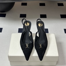 Saint Laurent 圣罗兰 26ss走秀款YSL小方头高跟后空凉鞋经典字母金属扣高跟鞋走秀款 把 Saint Laurent 圣罗兰 26ss走秀款YSL小方头高跟后空凉鞋经典字母金属扣高跟鞋走秀款 把