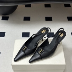 Saint Laurent 圣罗兰 26ss走秀款YSL小方头高跟后空凉鞋经典字母金属扣高跟鞋走秀款 把 Saint Laurent 圣罗兰 26ss走秀款YSL小方头高跟后空凉鞋经典字母金属扣高跟鞋走秀款 把