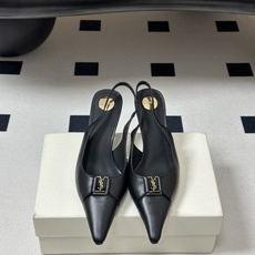 Saint Laurent 圣罗兰 26ss走秀款YSL小方头高跟后空凉鞋经典字母金属扣高跟鞋走秀款 把 Saint Laurent 圣罗兰 26ss走秀款YSL小方头高跟后空凉鞋经典字母金属扣高跟鞋走秀款 把