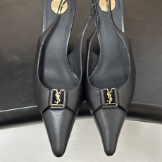 Saint Laurent 圣罗兰 26ss走秀款YSL小方头高跟后空凉鞋经典字母金属扣高跟鞋走秀款 把 Saint Laurent 圣罗兰 26ss走秀款YSL小方头高跟后空凉鞋经典字母金属扣高跟鞋走秀款 把