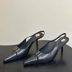 Saint Laurent 圣罗兰 26ss走秀款YSL小方头高跟后空凉鞋经典字母金属扣高跟鞋走秀款 把 Saint Laurent 圣罗兰 26ss走秀款YSL小方头高跟后空凉鞋经典字母金属扣高跟鞋走秀款 把