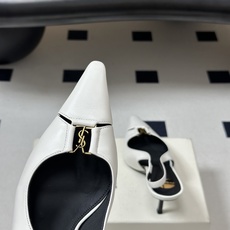 Saint Laurent 圣罗兰 26ss走秀款YSL小方头高跟后空凉鞋经典字母金属扣高跟鞋走秀款 把 Saint Laurent 圣罗兰 26ss走秀款YSL小方头高跟后空凉鞋经典字母金属扣高跟鞋走秀款 把