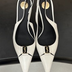 Saint Laurent 圣罗兰 26ss走秀款YSL小方头高跟后空凉鞋经典字母金属扣高跟鞋走秀款 把 Saint Laurent 圣罗兰 26ss走秀款YSL小方头高跟后空凉鞋经典字母金属扣高跟鞋走秀款 把