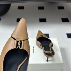 Saint Laurent 圣罗兰 26ss走秀款YSL小方头高跟后空凉鞋经典字母金属扣高跟鞋走秀款 把 Saint Laurent 圣罗兰 26ss走秀款YSL小方头高跟后空凉鞋经典字母金属扣高跟鞋走秀款 把