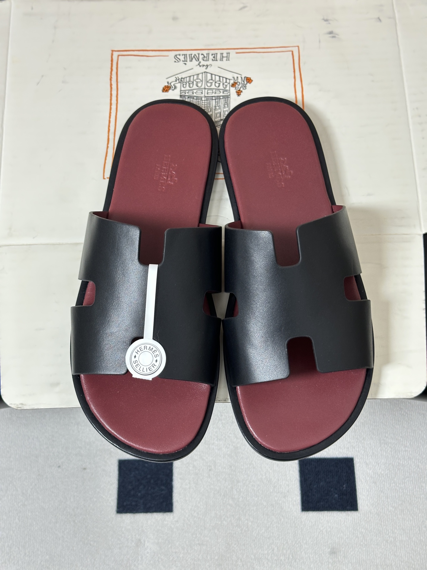 顶级品质（配高档飞机盒✈️）Hermes 爱马仕🐎 H家 Lzmir凉拖鞋系列经典款男士拖鞋 经典H型平
