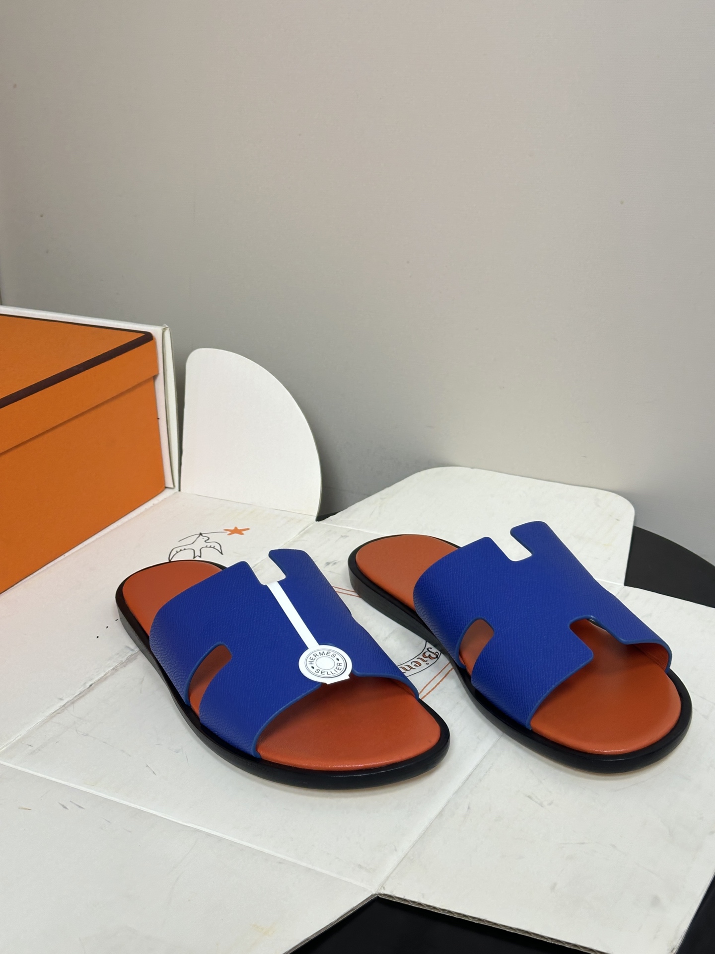 顶级品质（配高档飞机盒✈️）Hermes 爱马仕🐎 H家 Lzmir凉拖鞋系列经典款男士拖鞋 经典H型平