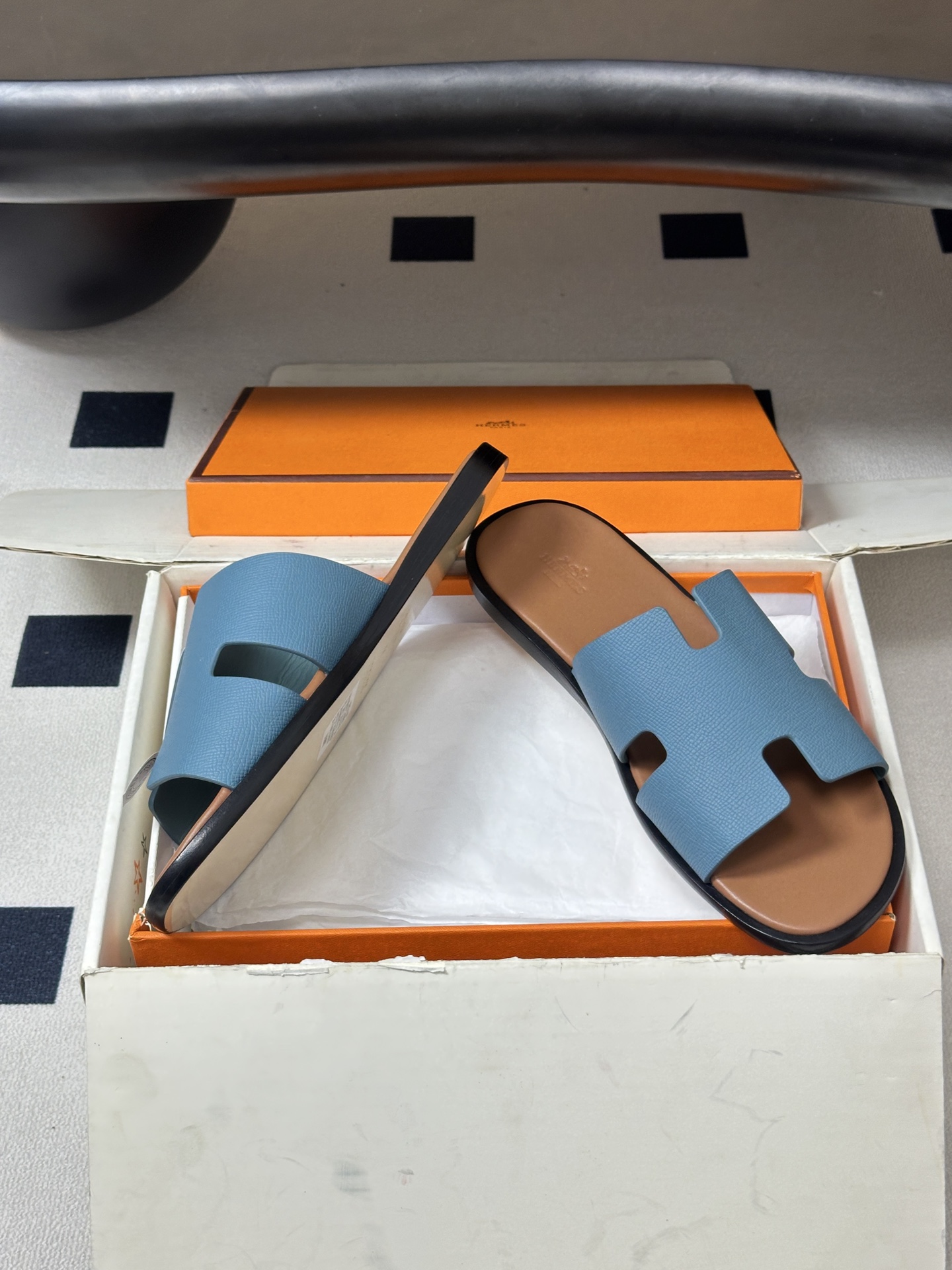 顶级品质（配高档飞机盒✈️）Hermes 爱马仕🐎 H家 Lzmir凉拖鞋系列经典款男士拖鞋 经典H型平