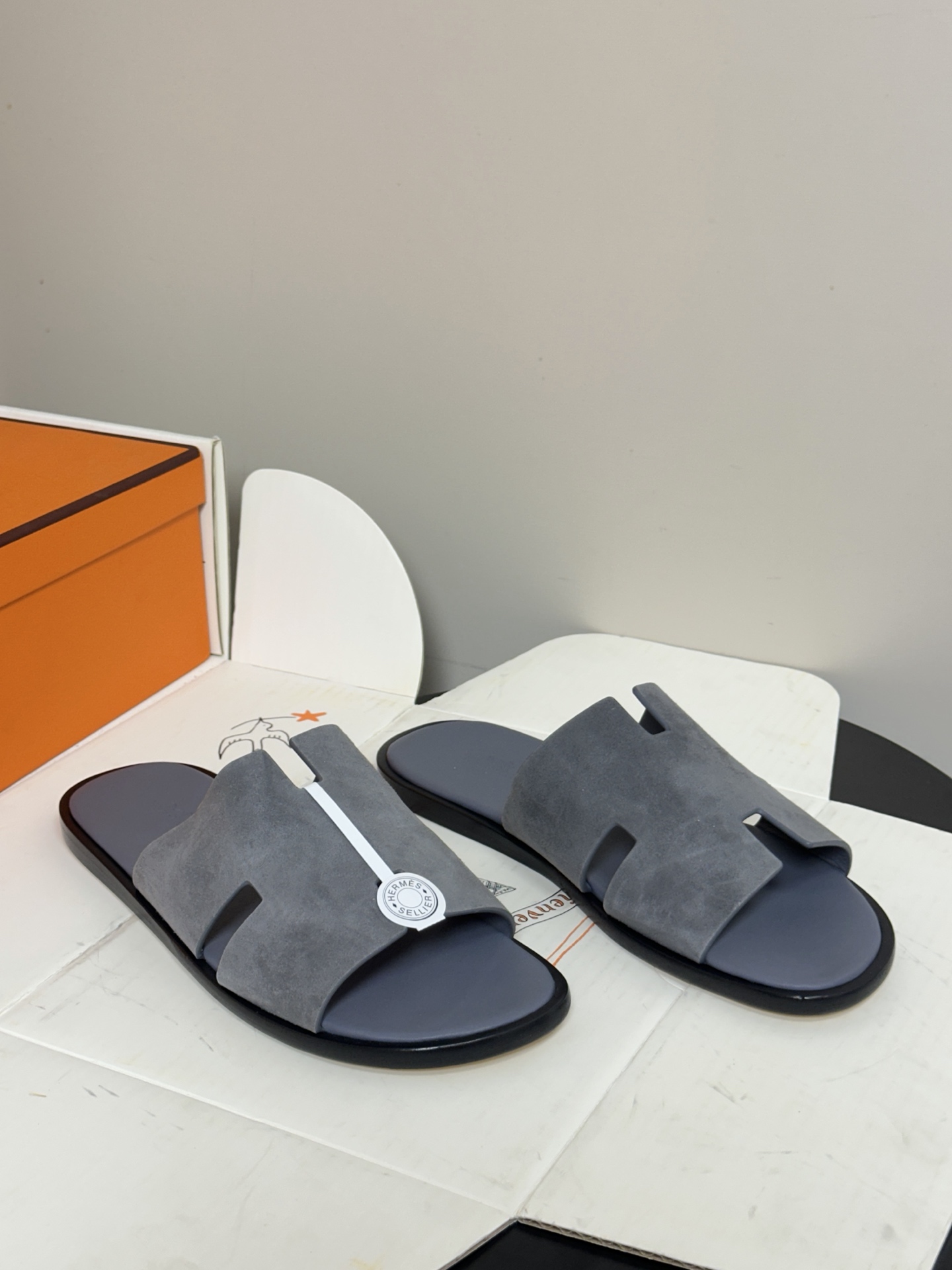 顶级品质（配高档飞机盒✈️）Hermes 爱马仕🐎 H家 Lzmir凉拖鞋系列经典款男士拖鞋 经典H型平