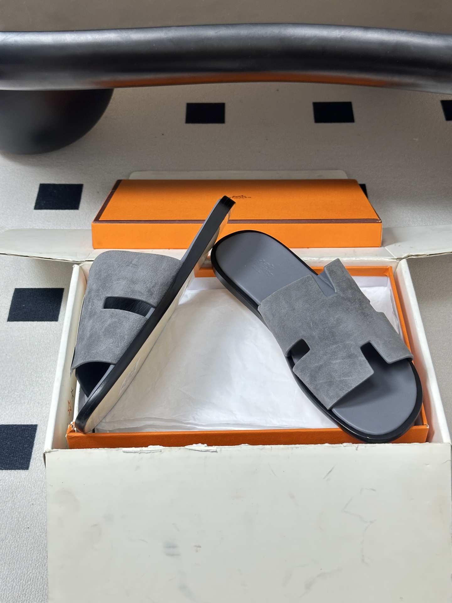 顶级品质（配高档飞机盒✈️）Hermes 爱马仕🐎 H家 Lzmir凉拖鞋系列经典款男士拖鞋 经典H型平