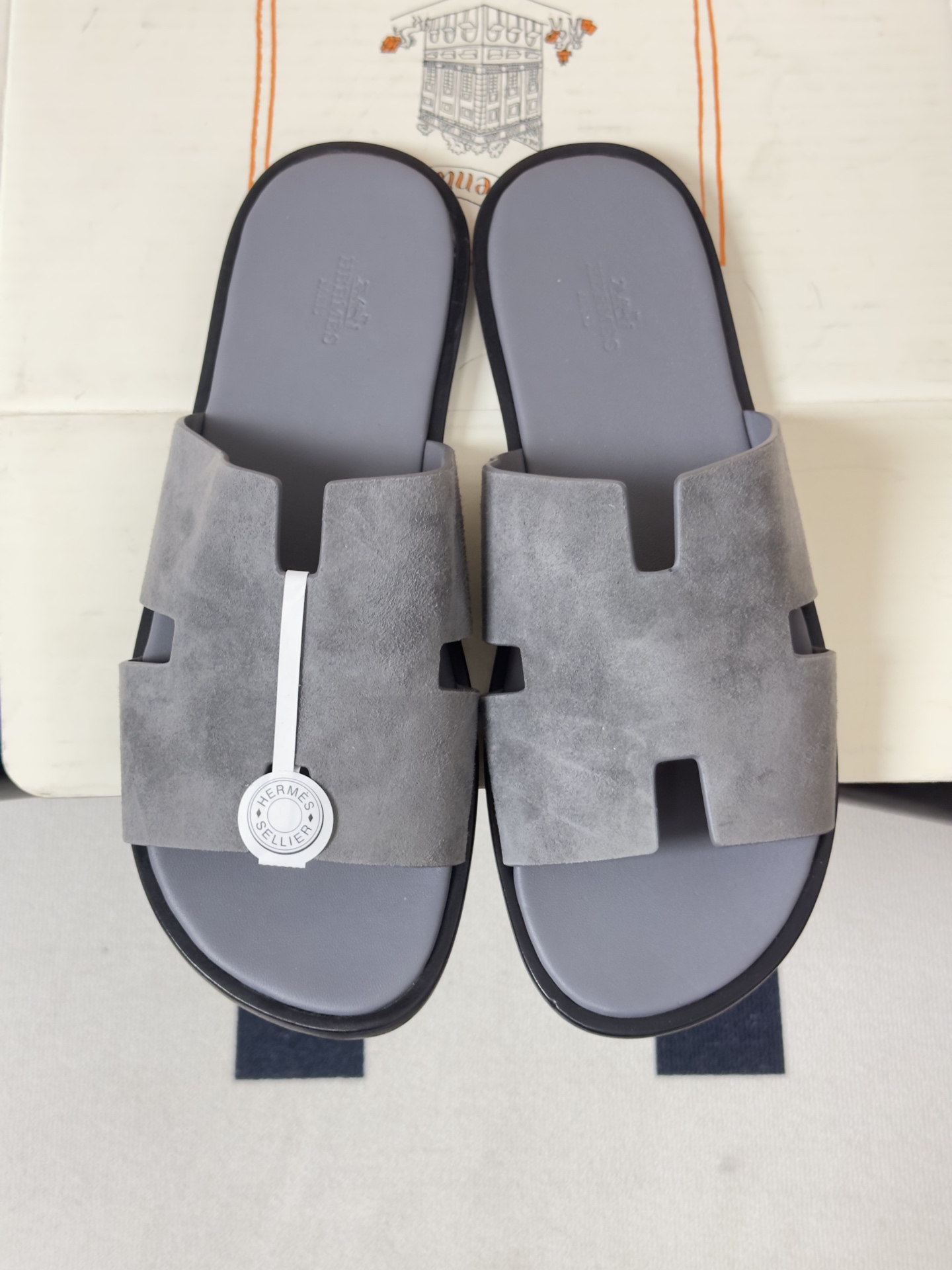 顶级品质（配高档飞机盒✈️）Hermes 爱马仕🐎 H家 Lzmir凉拖鞋系列经典款男士拖鞋 经典H型平