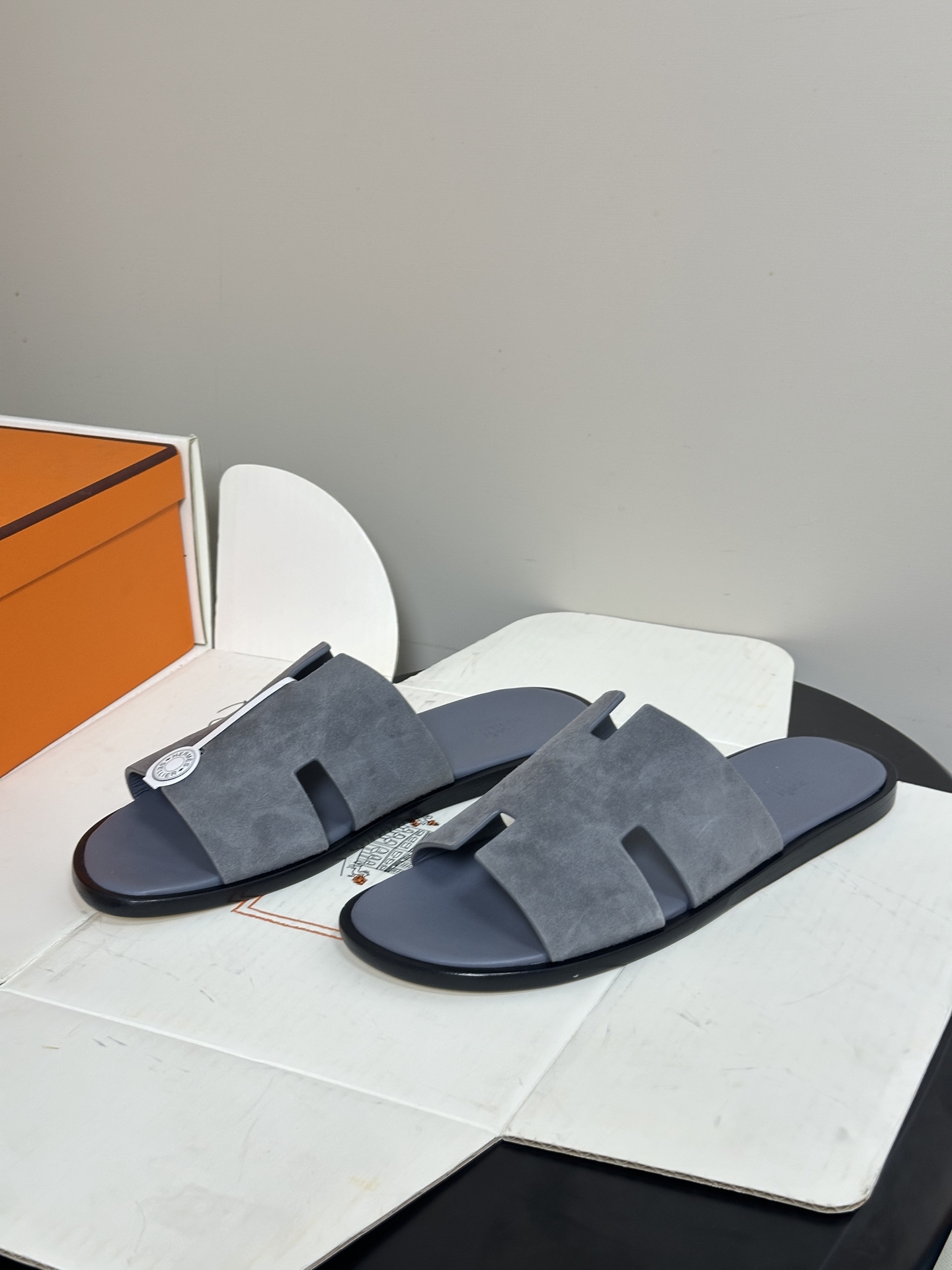 顶级品质（配高档飞机盒✈️）Hermes 爱马仕🐎 H家 Lzmir凉拖鞋系列经典款男士拖鞋 经典H型平