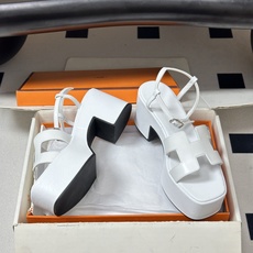 顶级品质(配高档飞机盒✈️)Hermes 爱马仕🐎 Jam30凉鞋系列 H家粗跟凉鞋 H 鞋面防水台高跟 顶级品质(配高档飞机盒✈️)Hermes 爱马仕🐎 Jam30凉鞋系列 H家粗跟凉鞋 H 鞋面防水台高跟