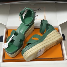 顶级品质(配高档飞机盒✈️)Hermes 爱马仕🐎 H家 Elda草编鞋系列经典H型鞋面坡跟凉鞋露趾后绑 顶级品质(配高档飞机盒✈️)Hermes 爱马仕🐎 H家 Elda草编鞋系列经典H型鞋面坡跟凉鞋露趾后绑