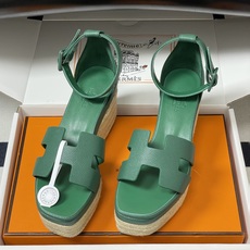 顶级品质(配高档飞机盒✈️)Hermes 爱马仕🐎 H家 Elda草编鞋系列经典H型鞋面坡跟凉鞋露趾后绑 顶级品质(配高档飞机盒✈️)Hermes 爱马仕🐎 H家 Elda草编鞋系列经典H型鞋面坡跟凉鞋露趾后绑