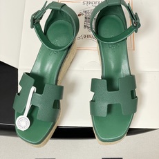 顶级品质(配高档飞机盒✈️)Hermes 爱马仕🐎 H家 Elda草编鞋系列经典H型鞋面坡跟凉鞋露趾后绑 顶级品质(配高档飞机盒✈️)Hermes 爱马仕🐎 H家 Elda草编鞋系列经典H型鞋面坡跟凉鞋露趾后绑