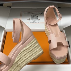 顶级品质(配高档飞机盒✈️)Hermes 爱马仕🐎 H家 Elda草编鞋系列经典H型鞋面坡跟凉鞋露趾后绑 顶级品质(配高档飞机盒✈️)Hermes 爱马仕🐎 H家 Elda草编鞋系列经典H型鞋面坡跟凉鞋露趾后绑
