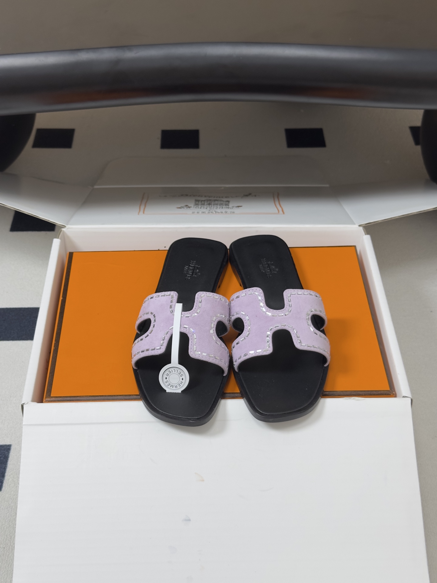 🌾 顶级品质（配高档飞机盒✈️）Hermes 爱马仕🐎 Oran钻面H拖凉鞋系列 H家烫钻H鞋面经典平底