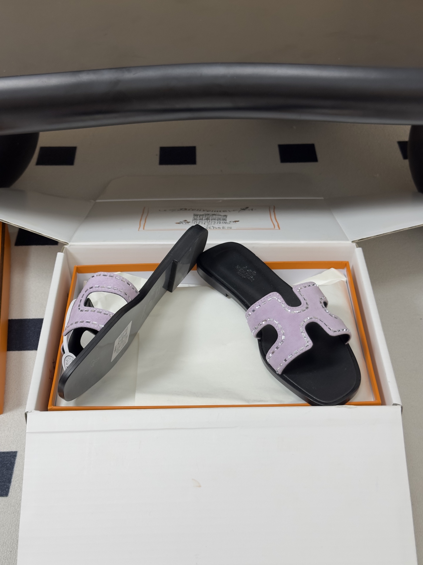 🌾 顶级品质（配高档飞机盒✈️）Hermes 爱马仕🐎 Oran钻面H拖凉鞋系列 H家烫钻H鞋面经典平底