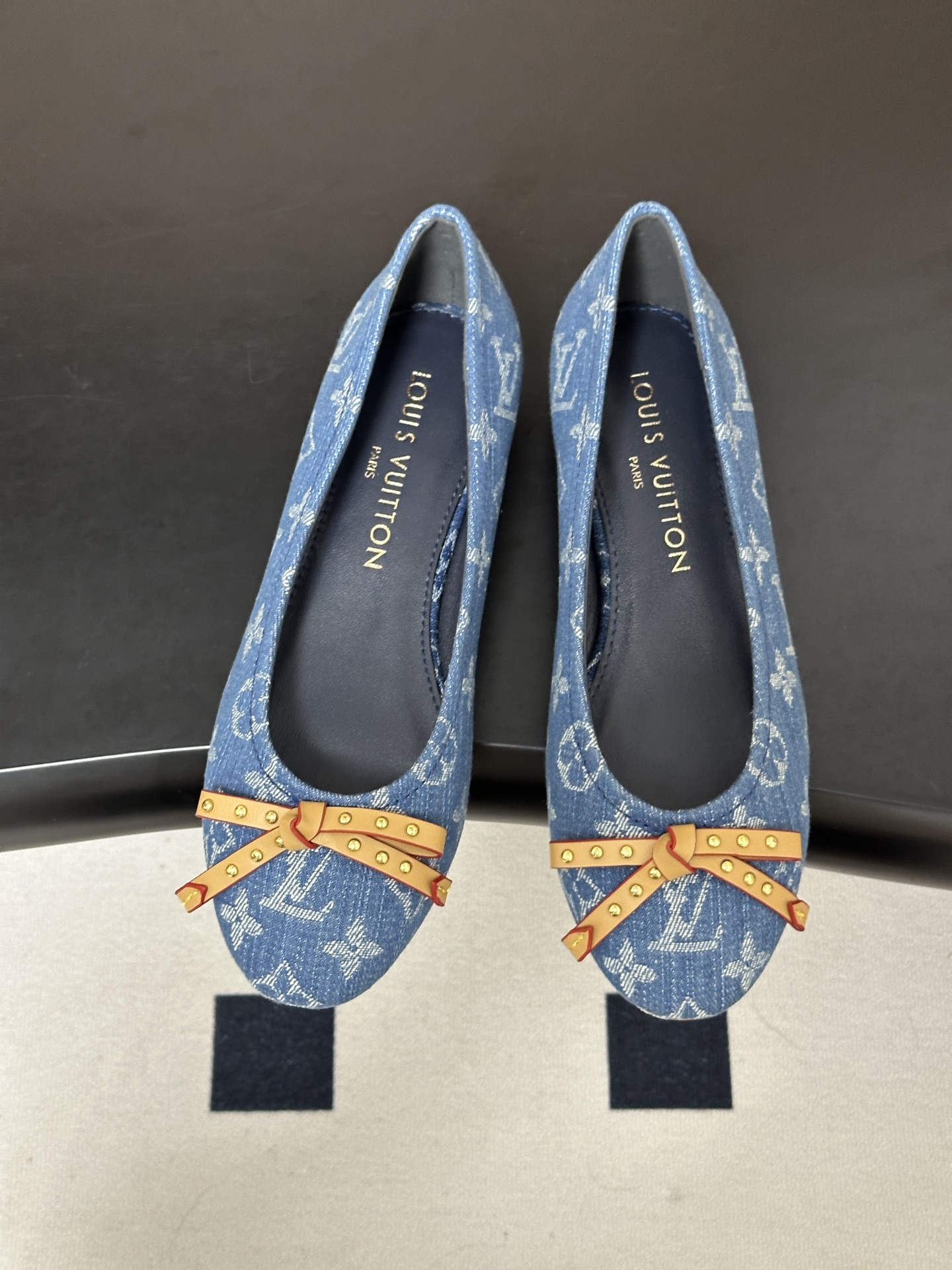 26Ss春季新款Louis Vuitton LV 老花芭蕾舞鞋蝴蝶结拼色平底单鞋丹宁牛仔布船鞋 本款Darling芭蕾平