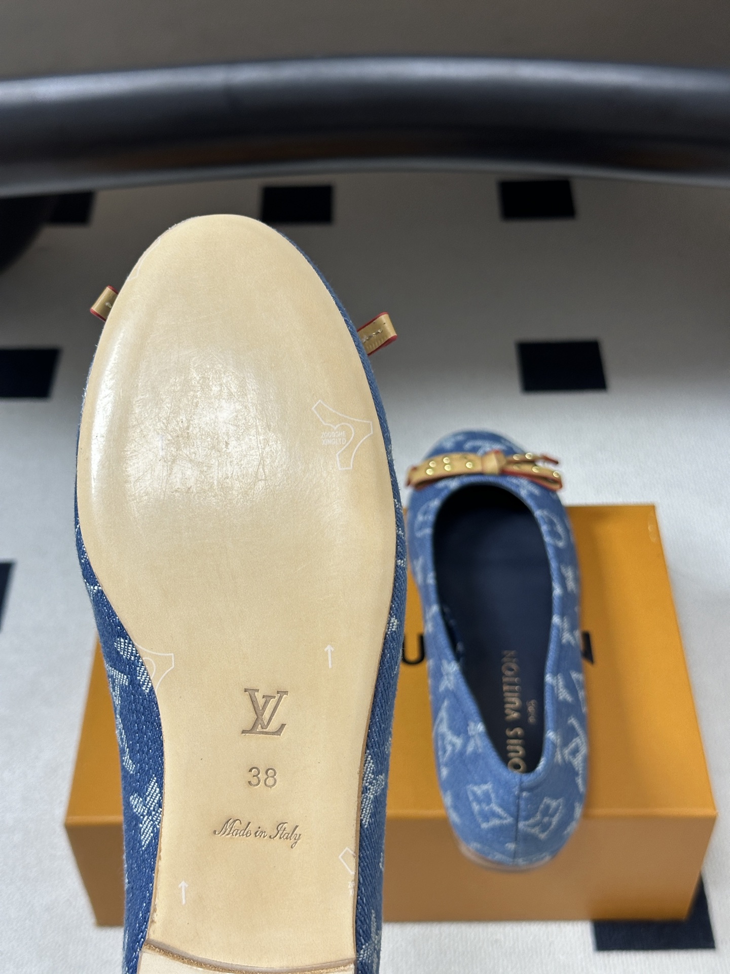 26Ss春季新款Louis Vuitton LV 老花芭蕾舞鞋蝴蝶结拼色平底单鞋丹宁牛仔布船鞋 本款Darling芭蕾平
