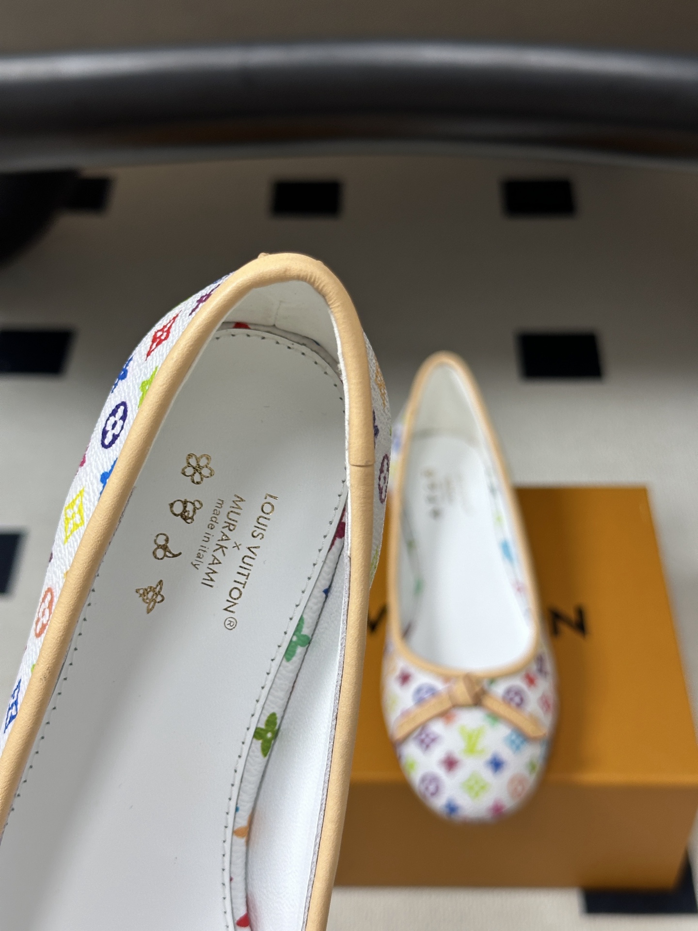 26Ss春季新款Louis Vuitton LV X TM DARLING 村上隆联名老花芭蕾舞鞋蝴蝶结拼色平底单鞋经典