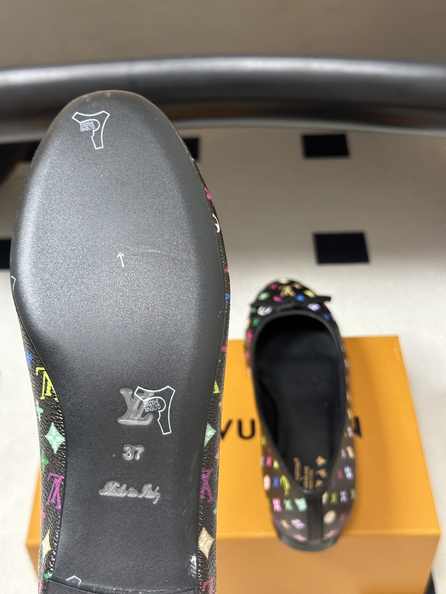 26Ss春季新款Louis Vuitton LV X TM DARLING 村上隆联名老花芭蕾舞鞋蝴蝶结拼色平底单鞋经典