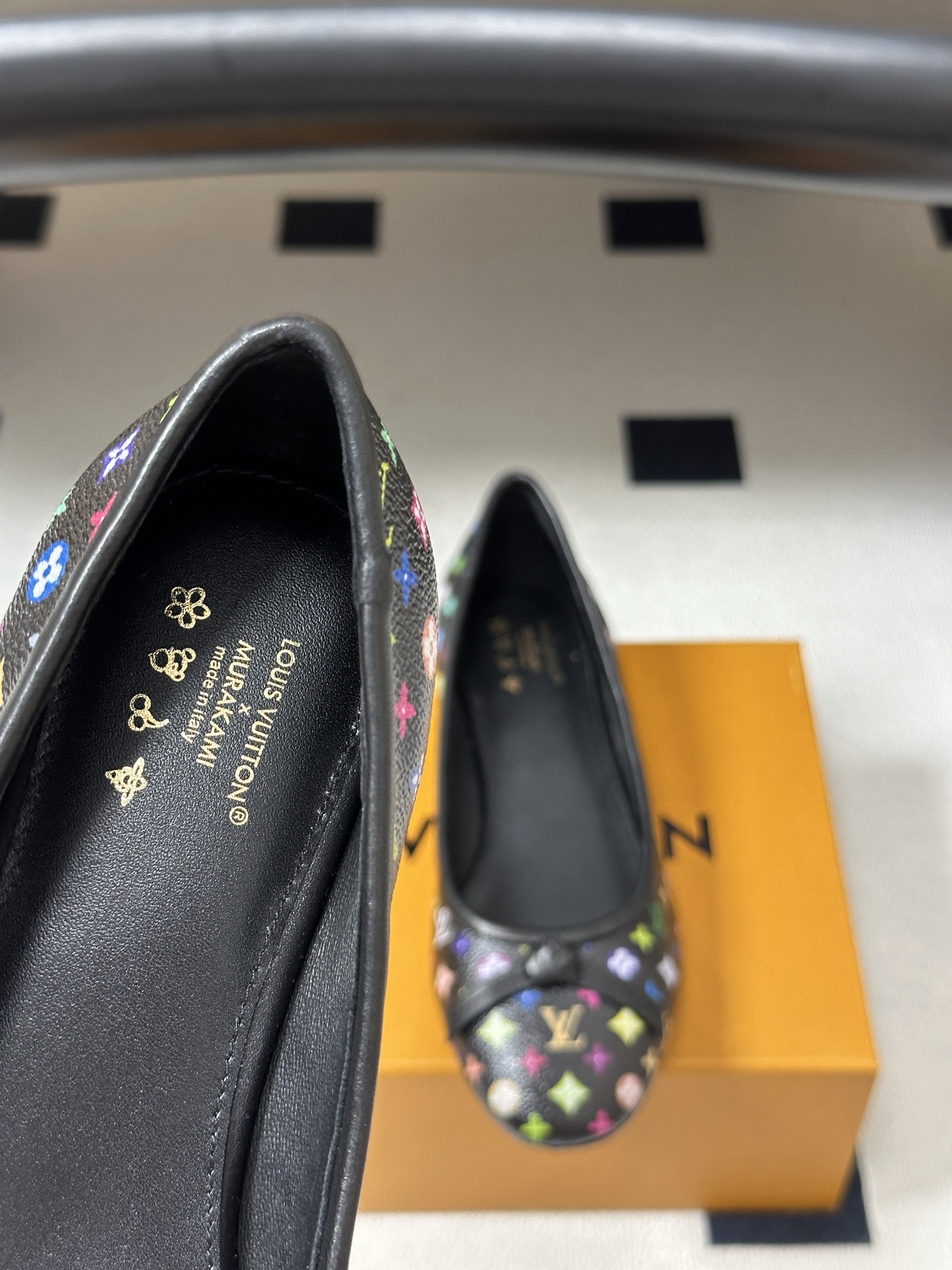 26Ss春季新款Louis Vuitton LV X TM DARLING 村上隆联名老花芭蕾舞鞋蝴蝶结拼色平底单鞋经典