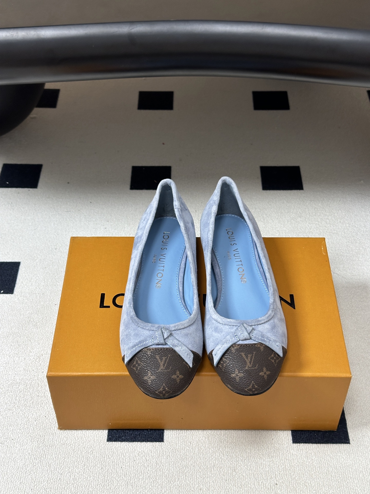 26Ss春季新款Louis Vuitton LV X TM DARLING 村上隆联名老花芭蕾舞鞋蝴蝶结拼色平底单鞋经典