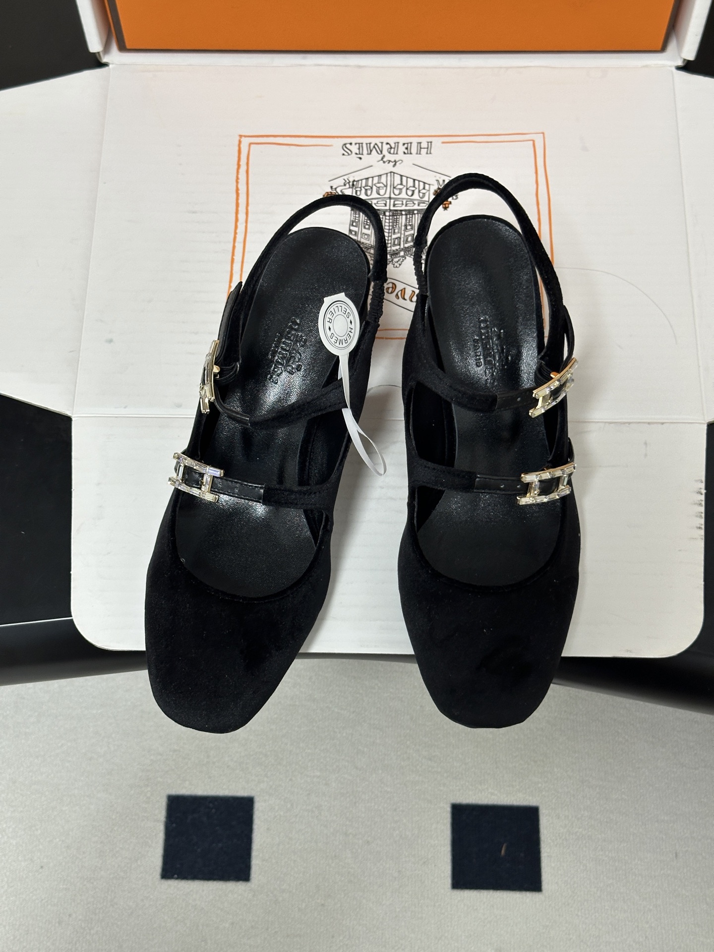 顶级品质（配高档飞机盒✈️） Hermes 爱马仕🐎 H家26s早秋新款 Jackie系列H扣玛丽珍鞋H字母钻扣二带后空