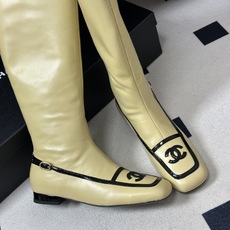 Chanel 香奈儿2026春夏新款 小香 26B走秀款经典双C电绣细高跟长靴方平头拼色后拉链平底/高跟弹力长靴 自带清 Chanel 香奈儿2026春夏新款 小香 26B走秀款经典双C电绣细高跟长靴方平头拼色后拉链平底/高跟弹力长靴 自带清