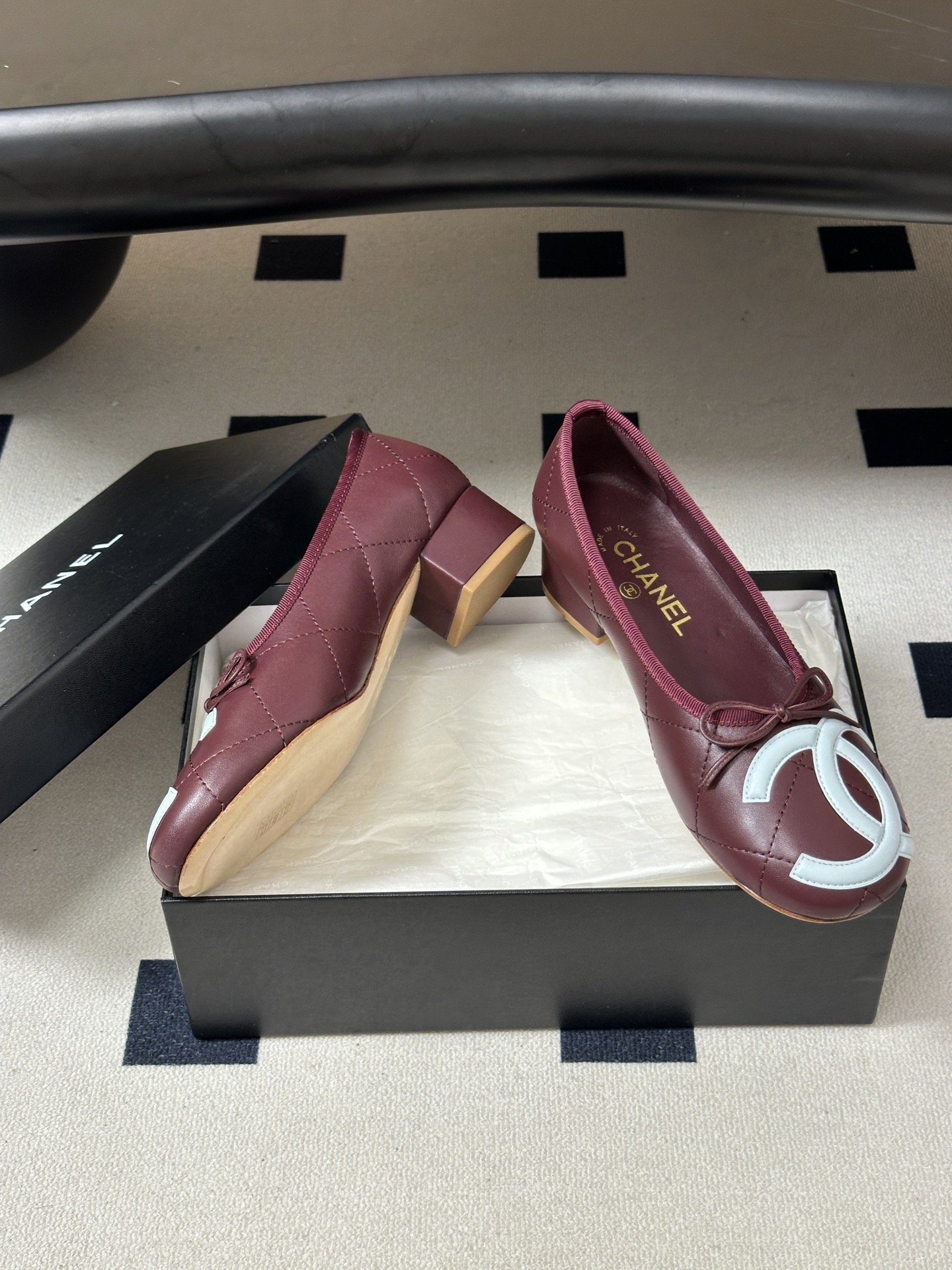 26P春夏新款Chanel 小香中古款康鹏2代真皮底系列芭蕾舞鞋大双C小粗跟单鞋经典蝴蝶结浅口单鞋 复古款来袭，好久不见