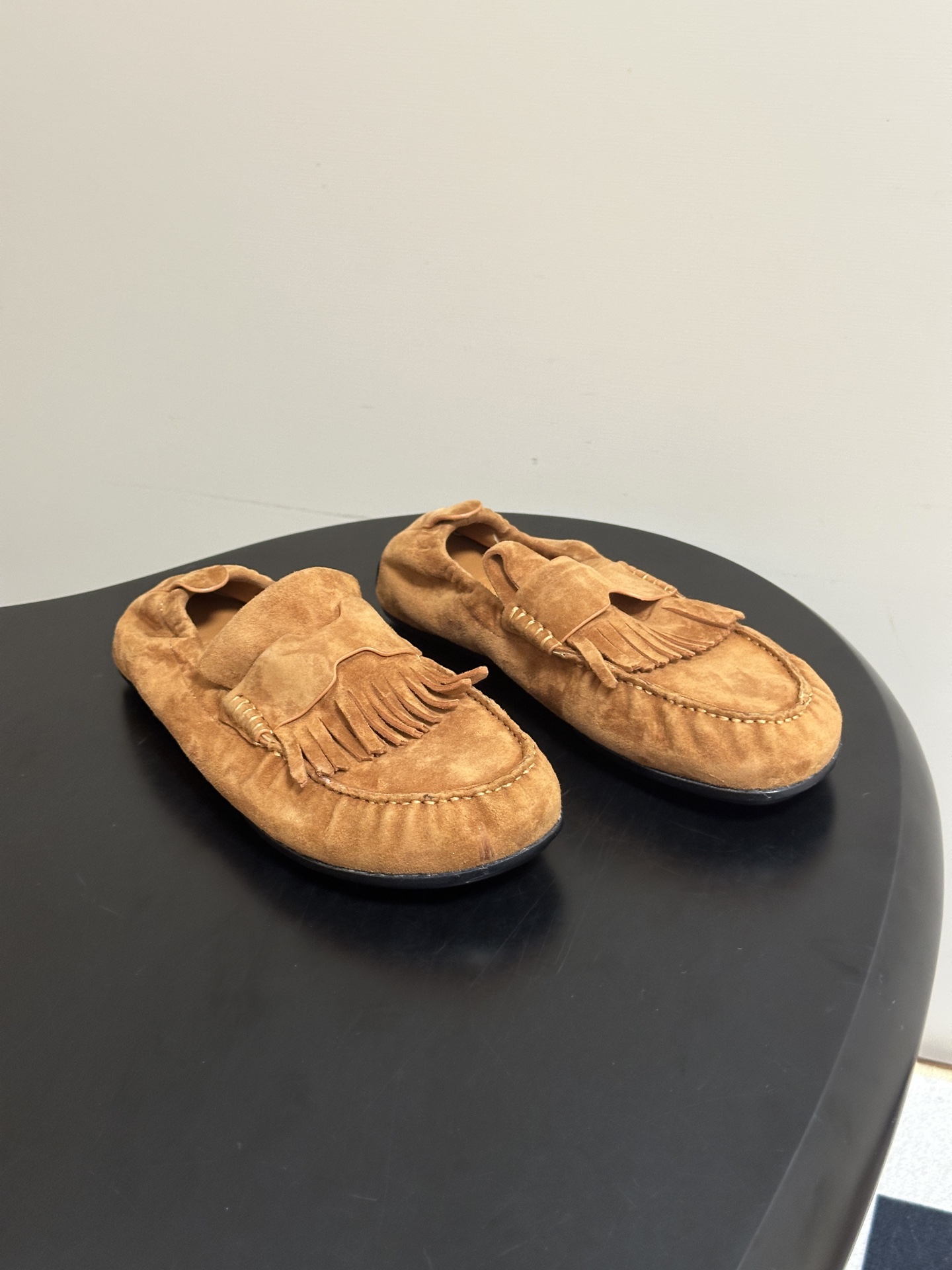 顶级品质 Hermes 爱马仕🐎H家 26s 早秋新款Nod乐福鞋系列麂皮绒面圆头复古老钱风乐福鞋流苏勃肯风平底休闲鞋 