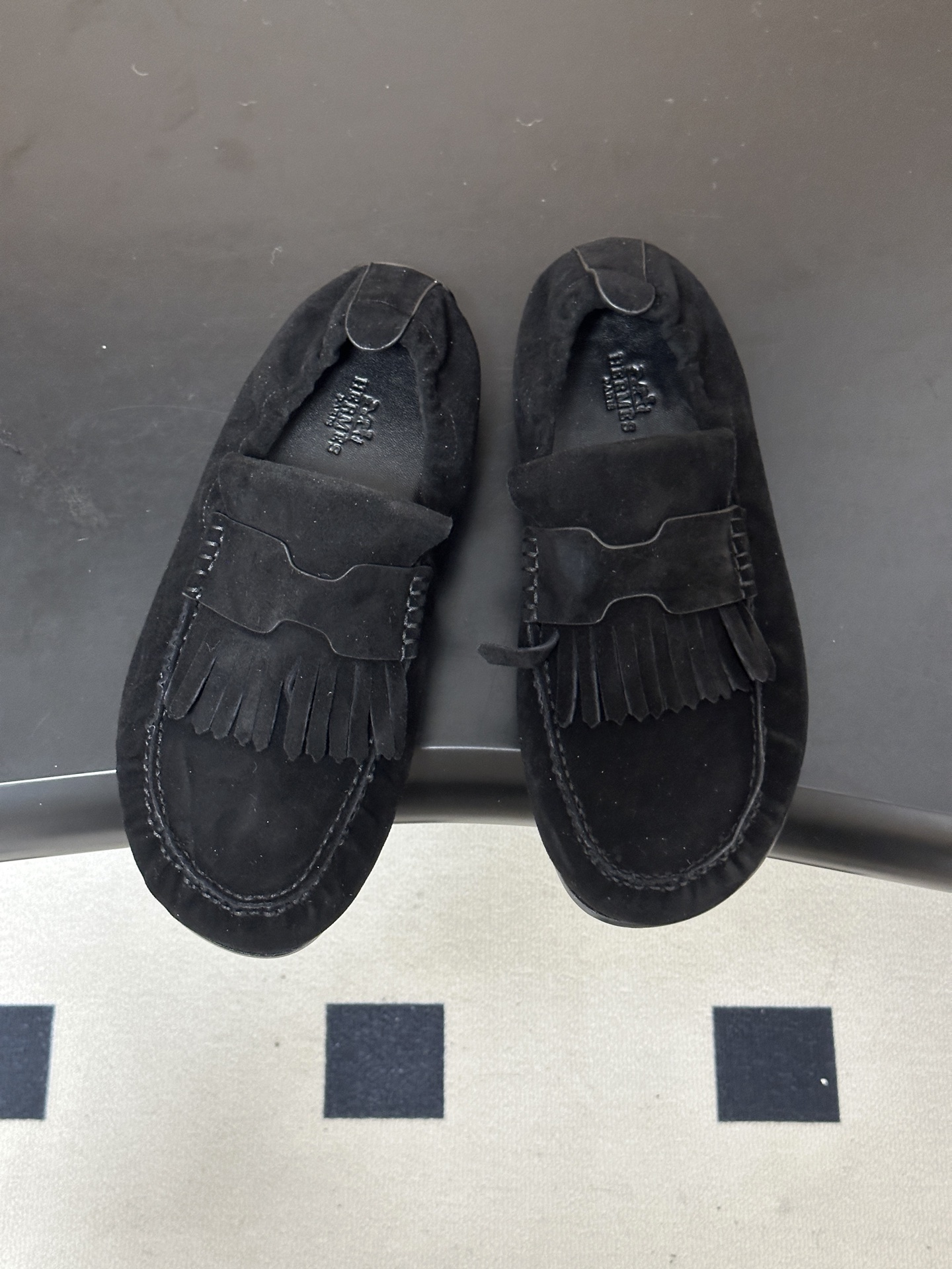 顶级品质 Hermes 爱马仕🐎H家 26s 早秋新款Nod乐福鞋系列麂皮绒面圆头复古老钱风乐福鞋流苏勃肯风平底休闲鞋 