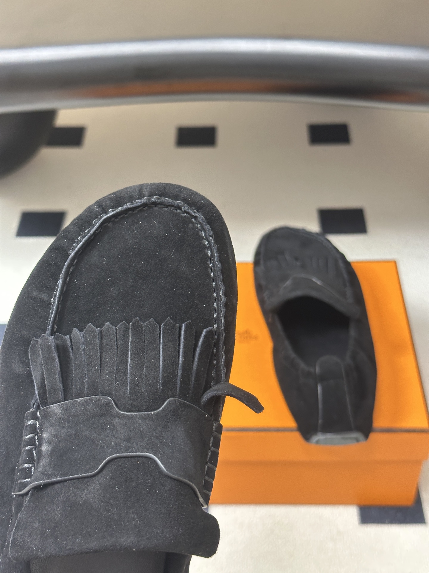 顶级品质 Hermes 爱马仕🐎H家 26s 早秋新款Nod乐福鞋系列麂皮绒面圆头复古老钱风乐福鞋流苏勃肯风平底休闲鞋 