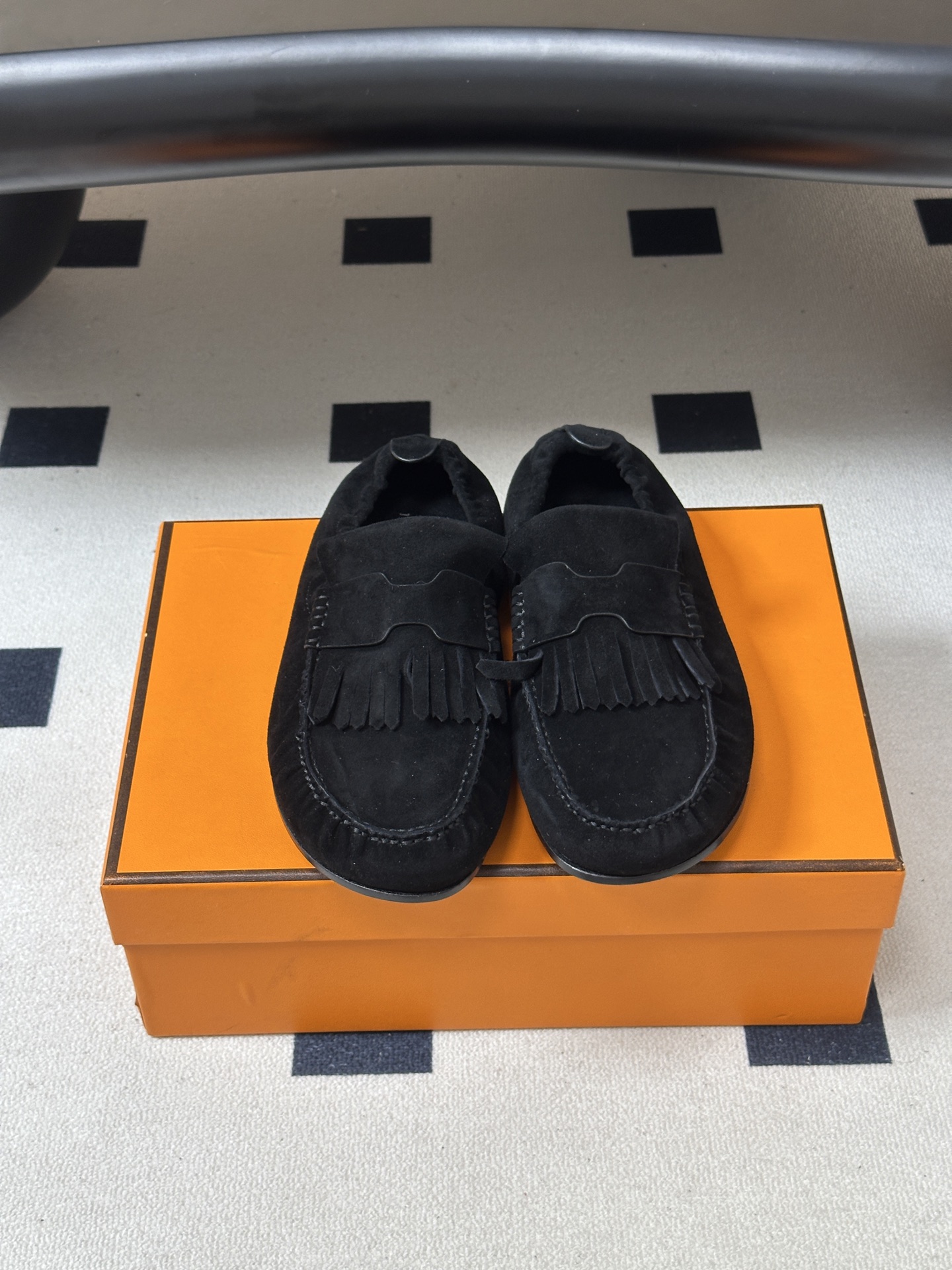 顶级品质 Hermes 爱马仕🐎H家 26s 早秋新款Nod乐福鞋系列麂皮绒面圆头复古老钱风乐福鞋流苏勃肯风平底休闲鞋 