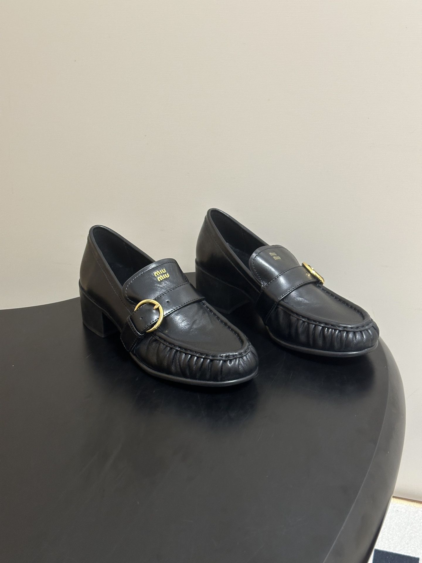 Black Strap Loafers