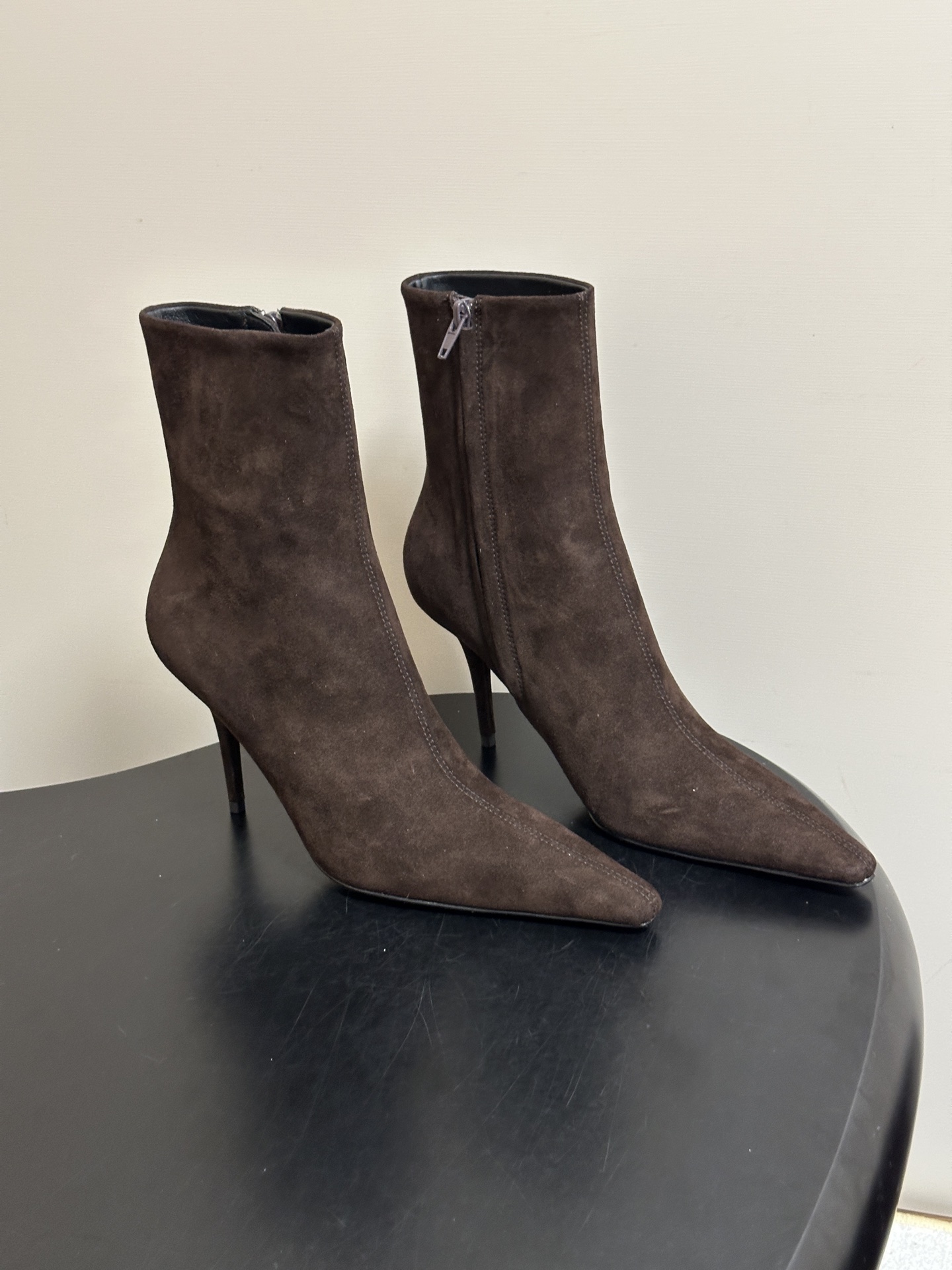 Brown Pointed Toe Ankle Boots