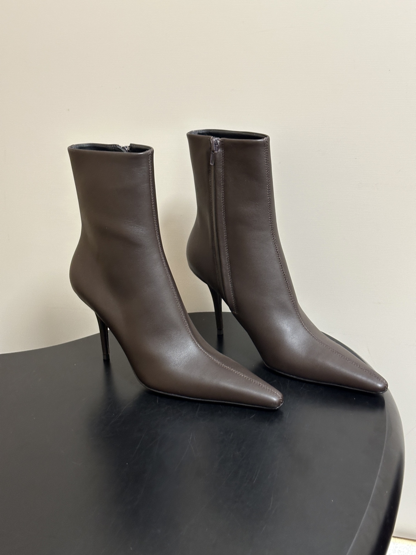 Brown Pointed Toe Ankle Boots