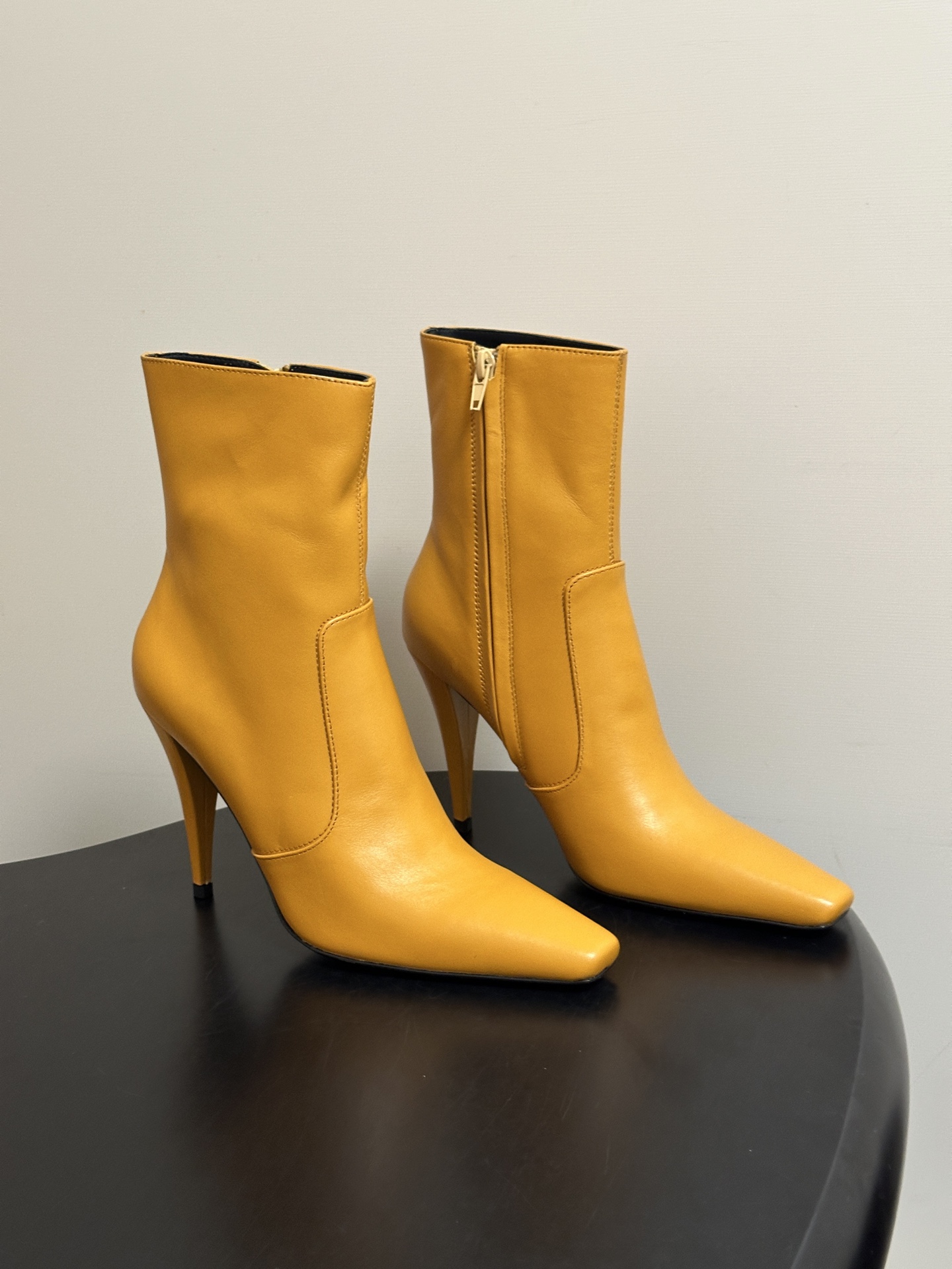 Mustard Yellow Stiletto Ankle Boots