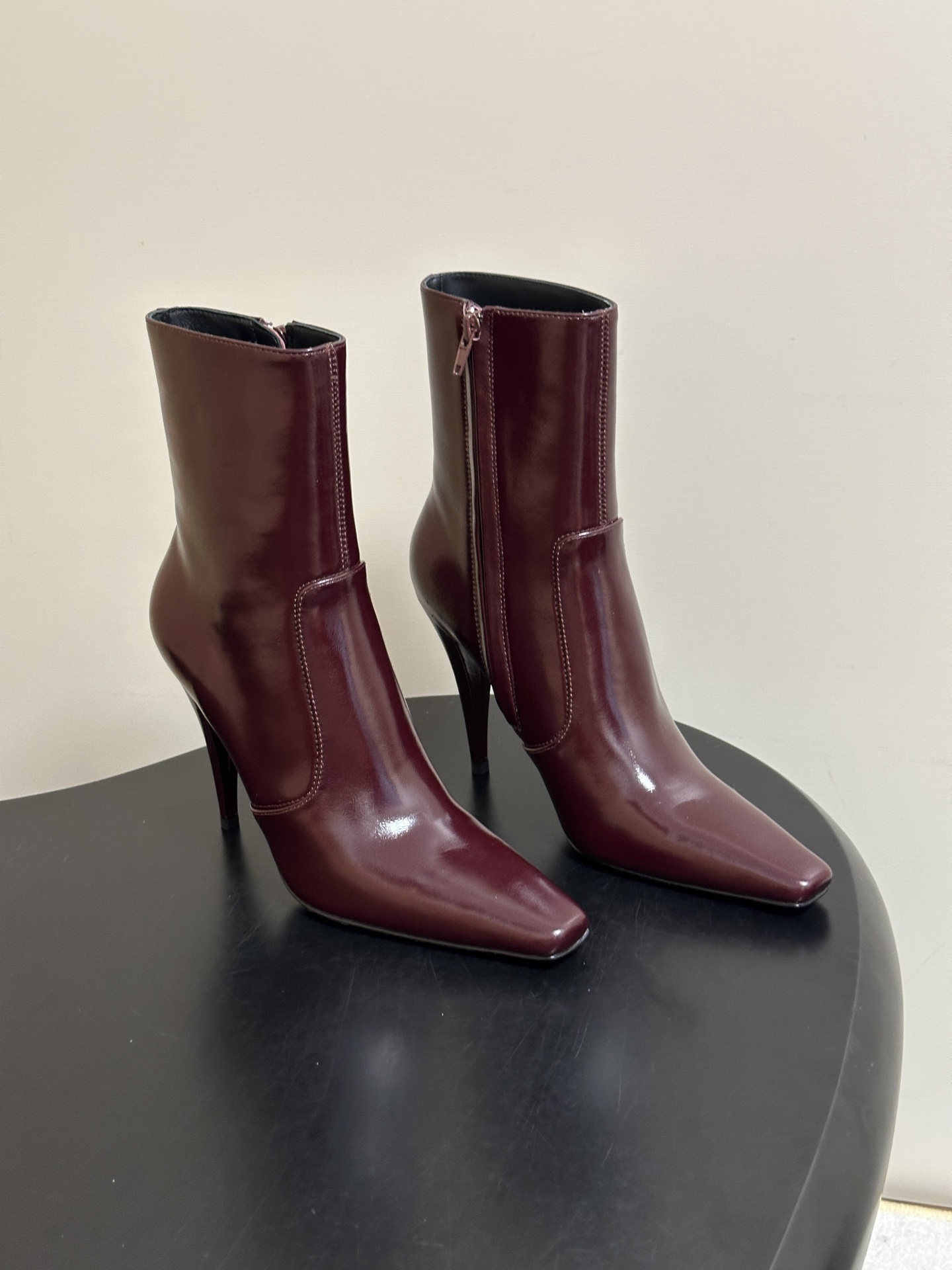 Burgundy Stiletto Ankle Boots