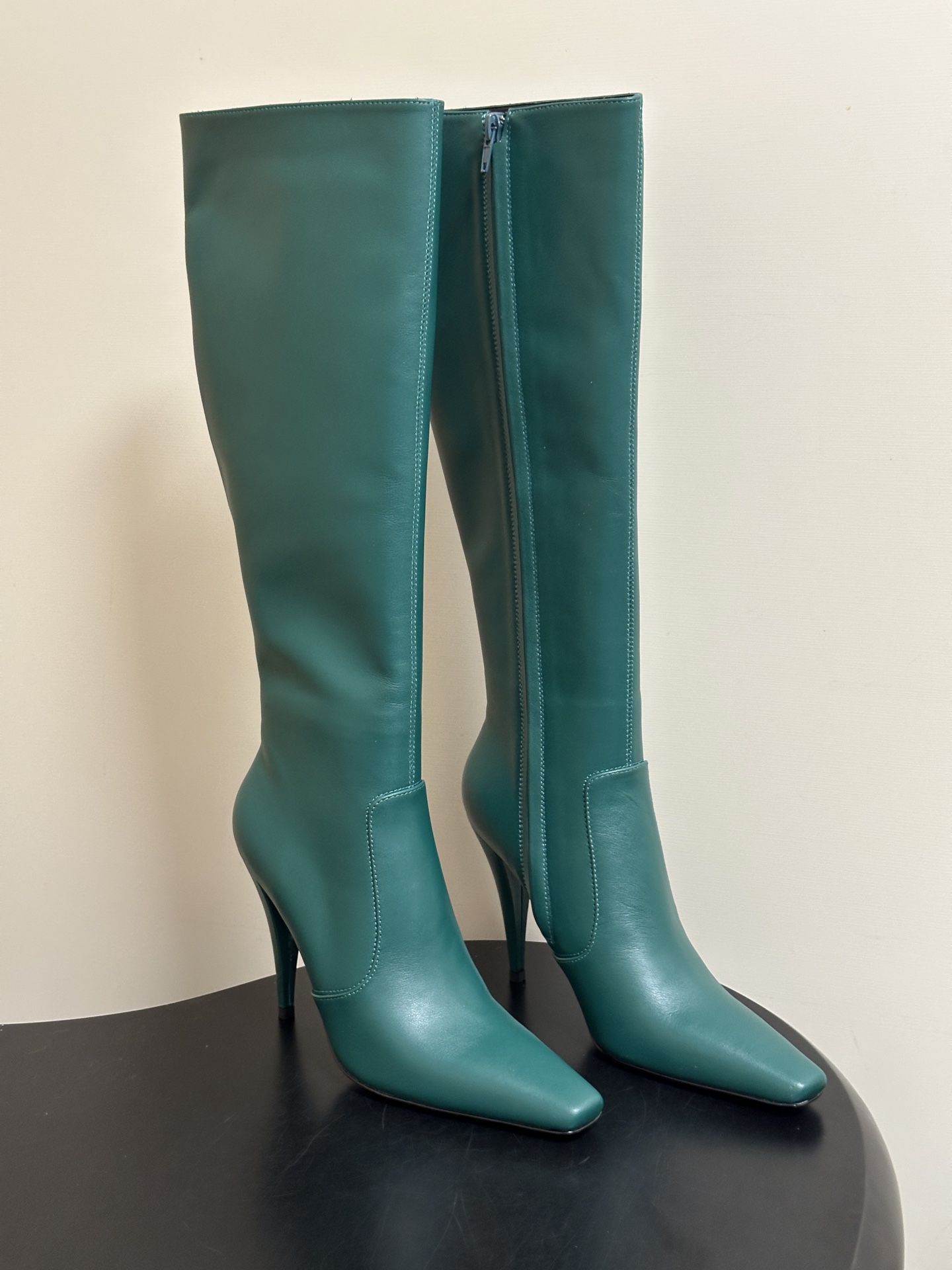Teal Stiletto Knee High Boots
