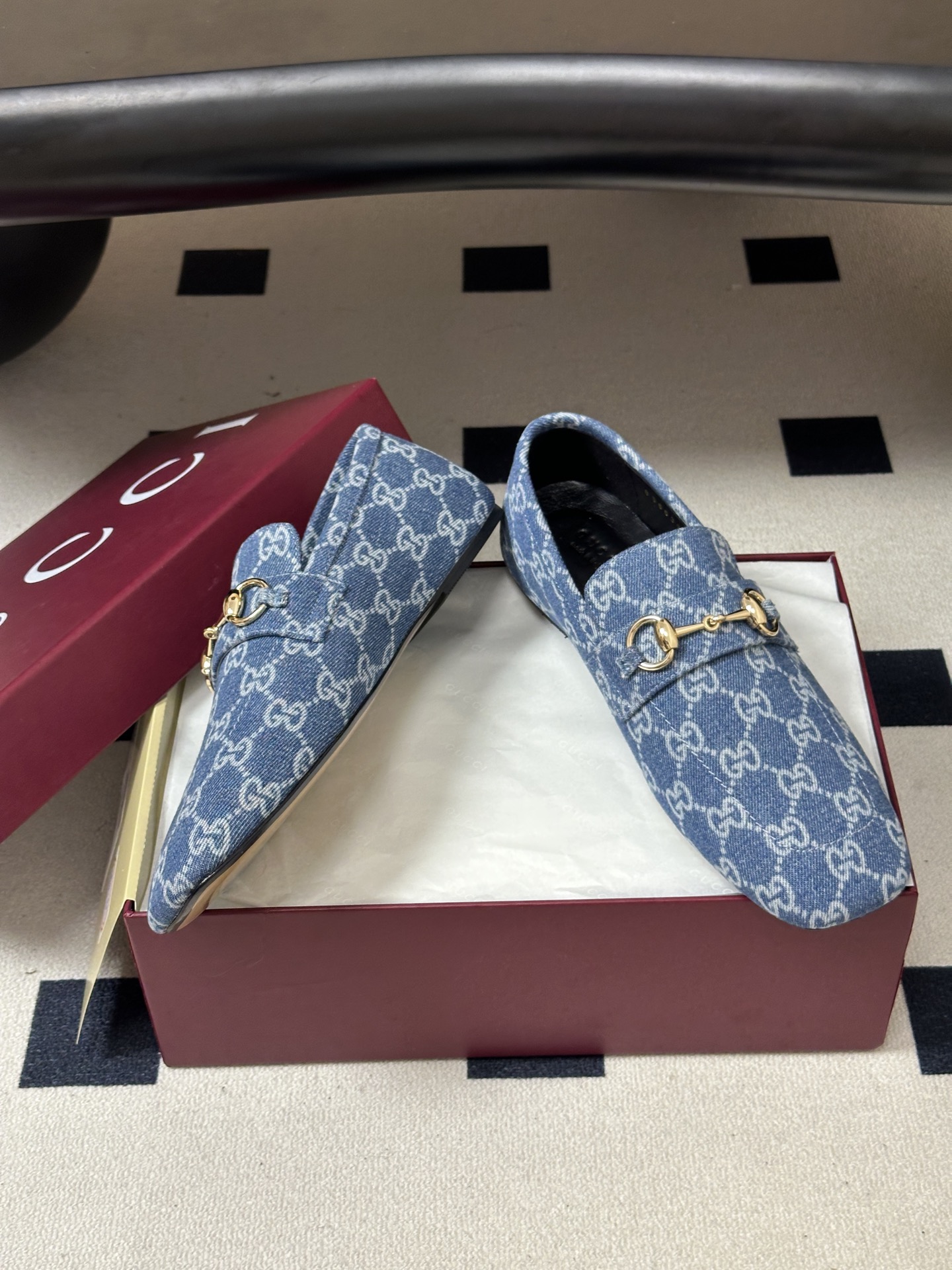 2026早秋新款 Gucci 古驰 经典马衔扣GG布面乐福鞋方头皮面/布面平底一脚蹬乐福鞋单鞋 Generation G