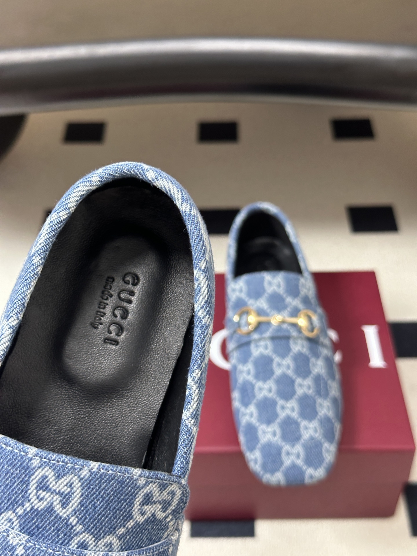 2026早秋新款 Gucci 古驰 经典马衔扣GG布面乐福鞋方头皮面/布面平底一脚蹬乐福鞋单鞋 Generation G