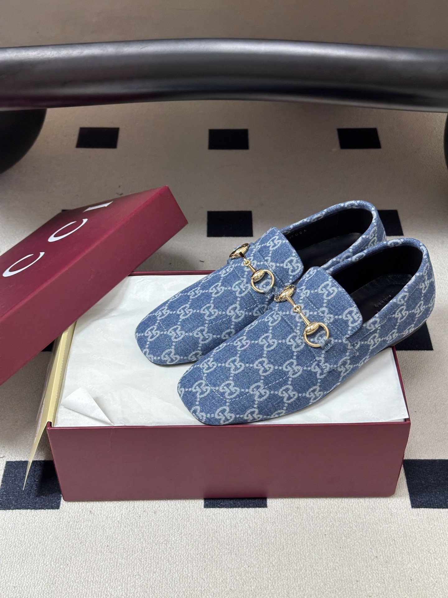 2026早秋新款 Gucci 古驰 经典马衔扣GG布面乐福鞋方头皮面/布面平底一脚蹬乐福鞋单鞋 Generation G