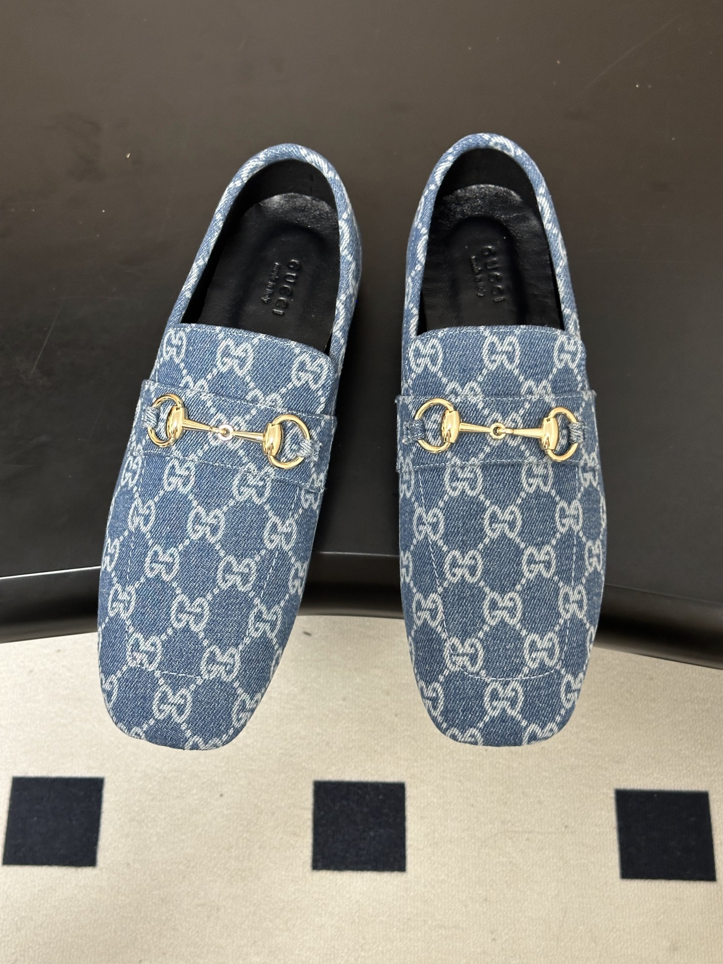 2026早秋新款 Gucci 古驰 经典马衔扣GG布面乐福鞋方头皮面/布面平底一脚蹬乐福鞋单鞋 Generation G